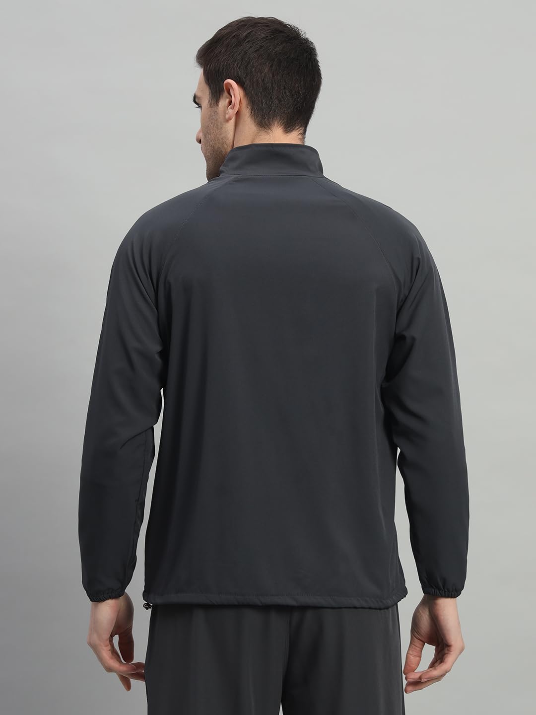 FITINC Sports Polyester Standard Length Track Jacket for Men - Grey (Medium) 2