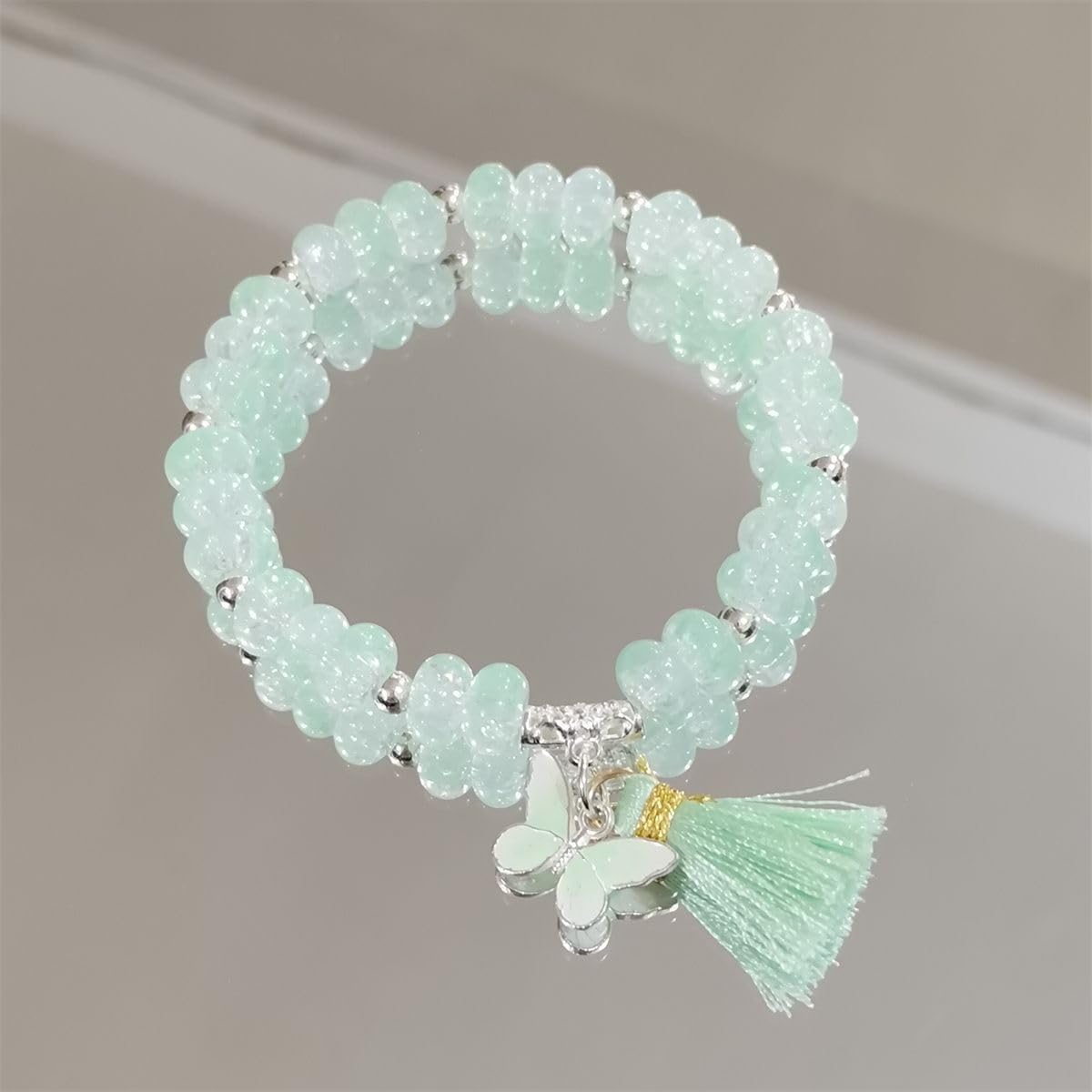 4pcs Bohemian Butterfly Bracelets Set Colorful Beads Stretch Braceets for Women Boho Butterfly Crystal Beads Wrap Bracelet Statement Jewelry - Image 6