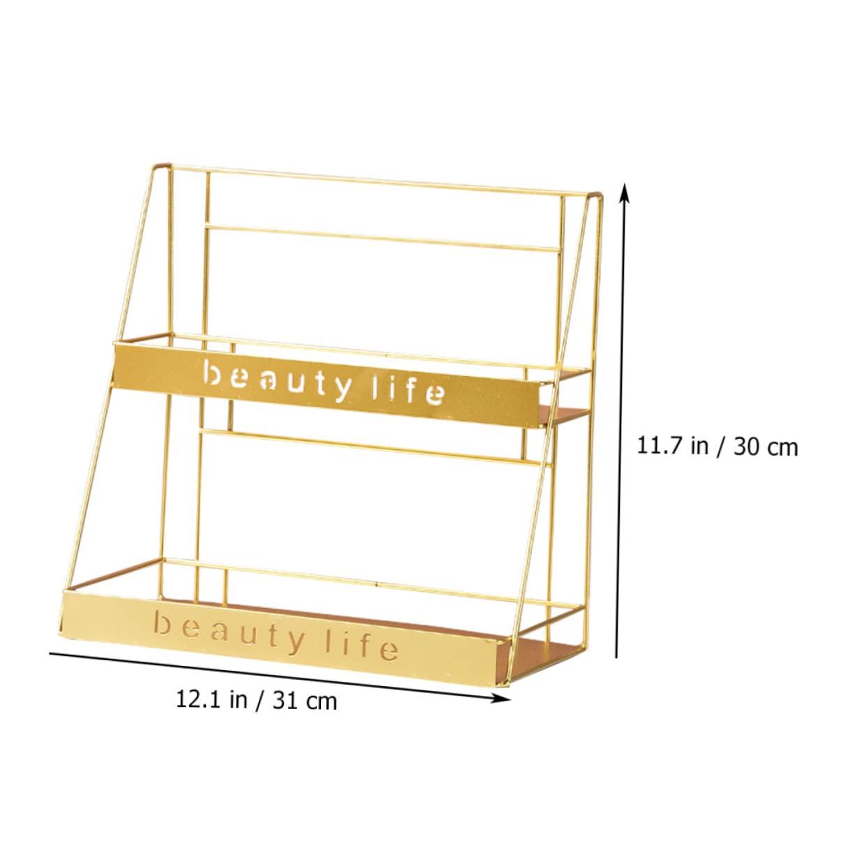 Levemolo Double Iron Shelf for Bathroom Stylish Desktop Sundries Organizer Rack Space Saving Storage for Cosmetics Makeup and Beauty Products Versatile Home Decor Bezuty Life