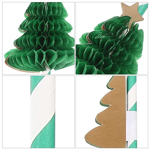 Pitillos de papel diseño árbol Xmas 10 piezas miniatura 4