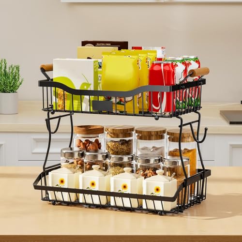 Cesta de frutas de 2 niveles para encimera: la solución al desorden de verduras y pan 4