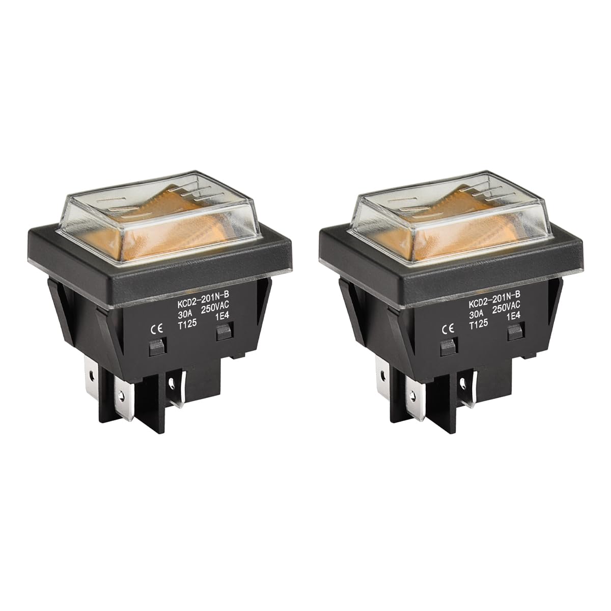 Amazon.co.jp: Heschen 高電流ロッカースイッチ 30A 250VAC、ON-OFF 2