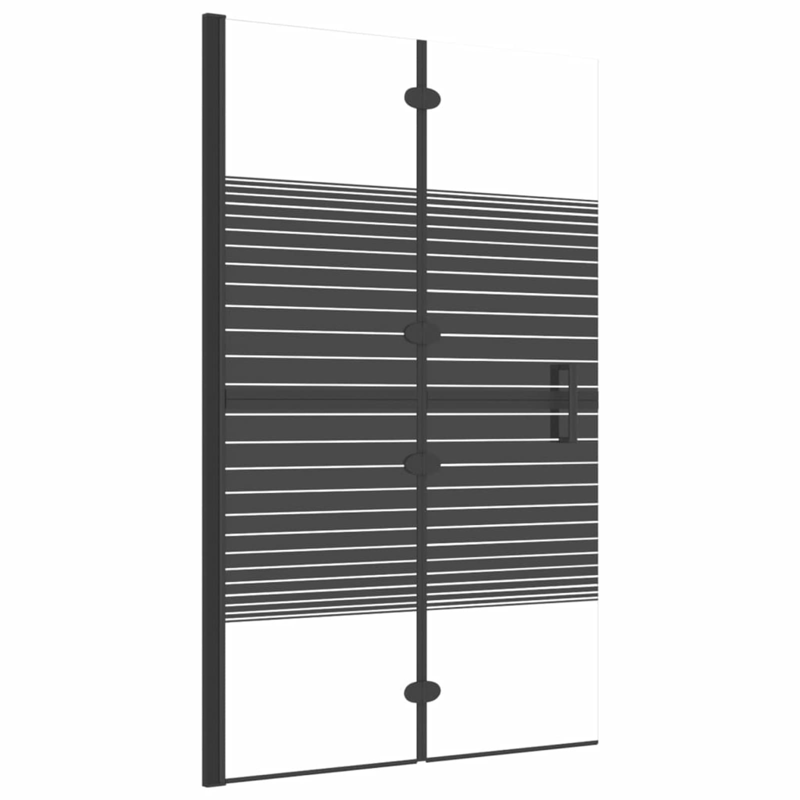 LAPOOH ESG składana ścianka prysznicowa czarna 80x140 cm, przegroda do wanny, parawan prysznicowy, kabina prysznicowa, parawan łazienkowy 150740