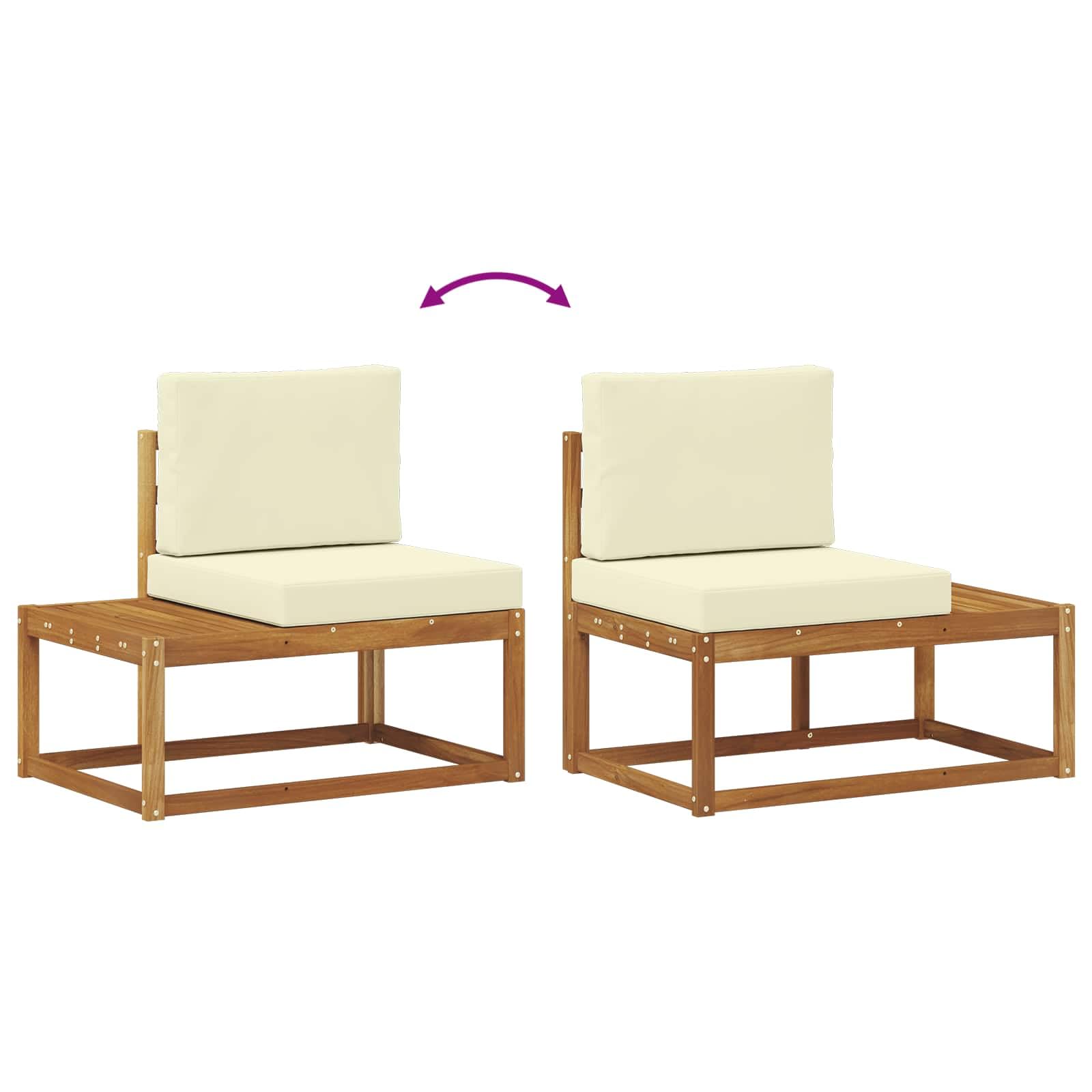 vidaXL Conjunto de sofás de Exterior con cojín 6 Pieza Natural y Crema, Sofá Modular para jardín, Muebles de Patio Modernos, Relajarse en la terraza