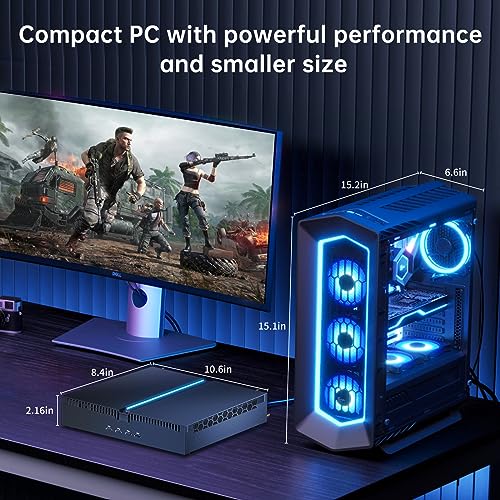 Kinupute Mini PC Gaming, Desktop Computer i9-14900F 24 Kerne bis zu 5,8GHz, 64G DDR5, 2T M.2 PCIE4.0 SSD, Windows 11 Pro, GeForce RTX4070 12G, Vier Displays, 8K@60Hz Ausgänge, Dual LAN, WiFi6E/BT5.3 – Bild 8