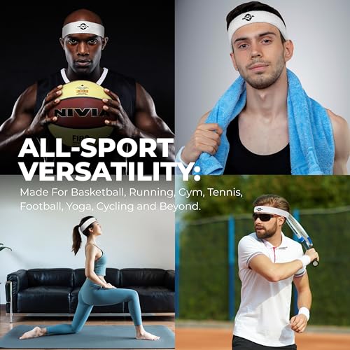 Image of Nivia Headband for Men & Women, Moisture Wicking, for Gym & Fitness, Cotton Headband for Sports - White