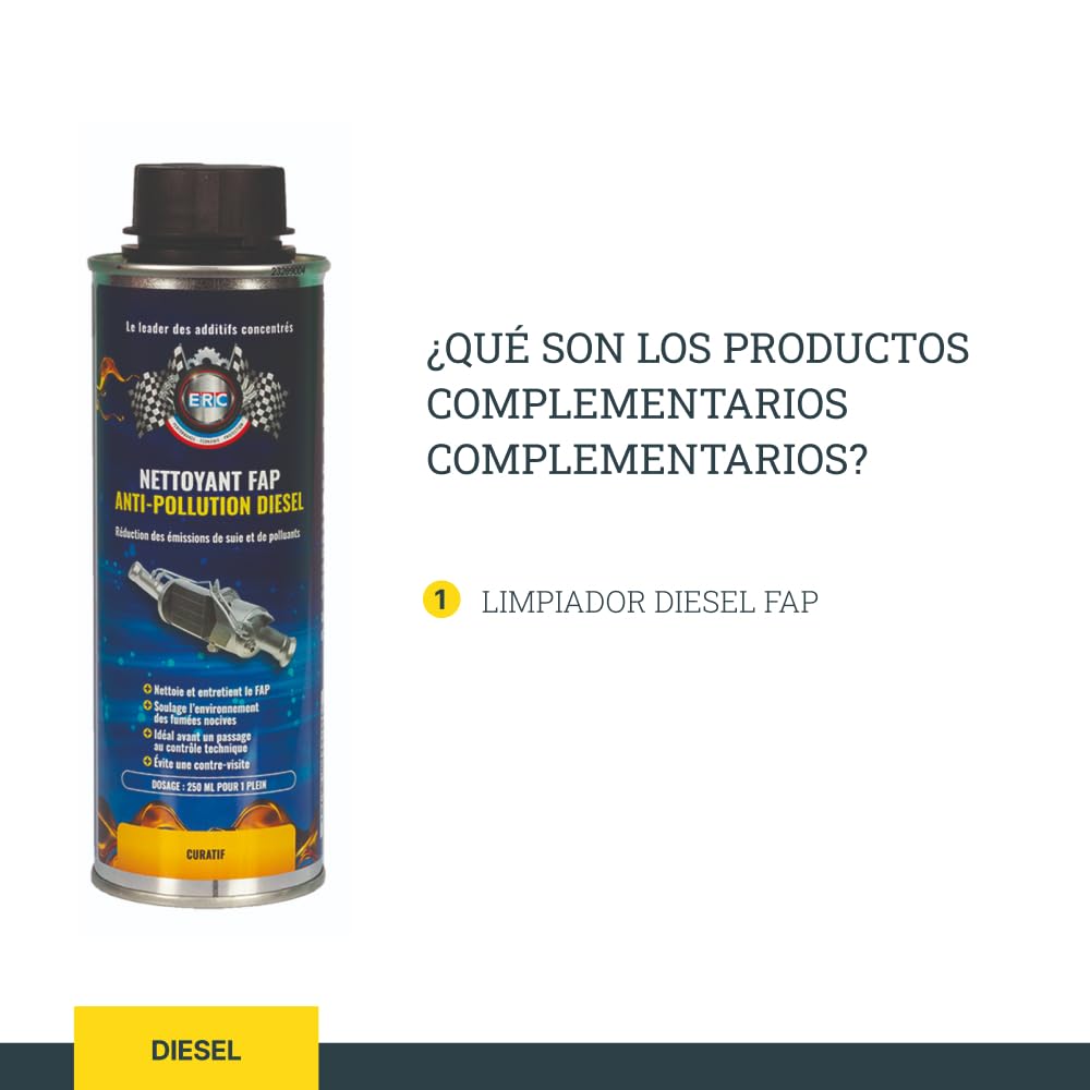 ERC | Limpiador FAP obstruido | Aerosol | Disuelve el hollín, cenizas y depósitos de carbono | Limpiador FAP sin desmontaje | Restaura el rendimiento del motor | Para motor diesel | 400 ml