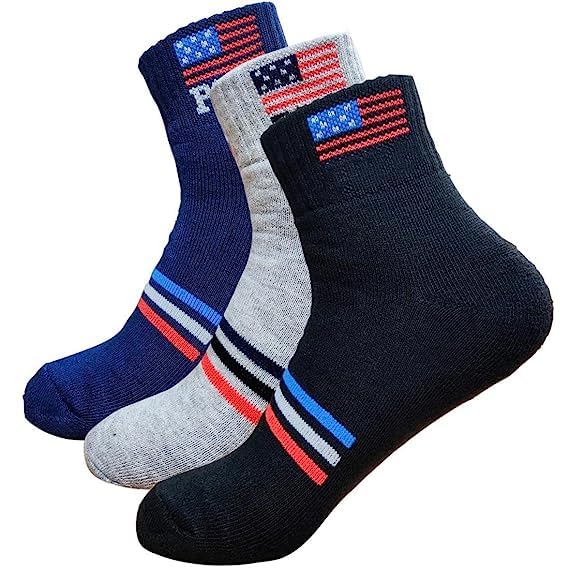 Men Ankle Length Sports Socks With Thick Cotton Cushion Multi-Purpose, Extra Durable Socks In Assorted Combo, Pack Of 3 Free Size (Black,Grey,Darkgrey)-image-23