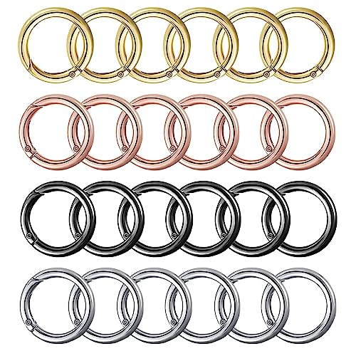 GOIYZTTR 15 Pcs Mousqueton Rond Boucle à Ressort Ronde Anneau Ressort
