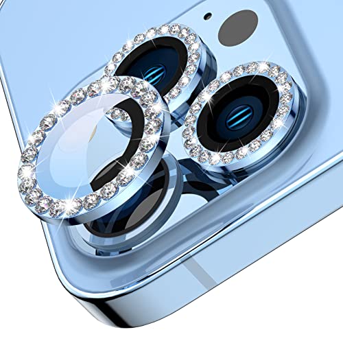 Tensea for iPhone 13 Pro/iPhone 13 Pro Max Camera Lens Protector Bling, Protection Camera Cover Tempered Glass Screen Protector Diamond Metal Individual Ring for 13Pro 6.1" / 13 ProMax 6.7 inch 2021