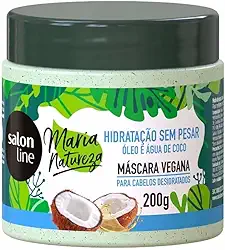 Salon Line, Máscara Capilar, Maria Natureza, Hidratação Sem Pesar, Óleo e Água de Coco, Vegana - Todos os Tipos de Cabelos, 200 g