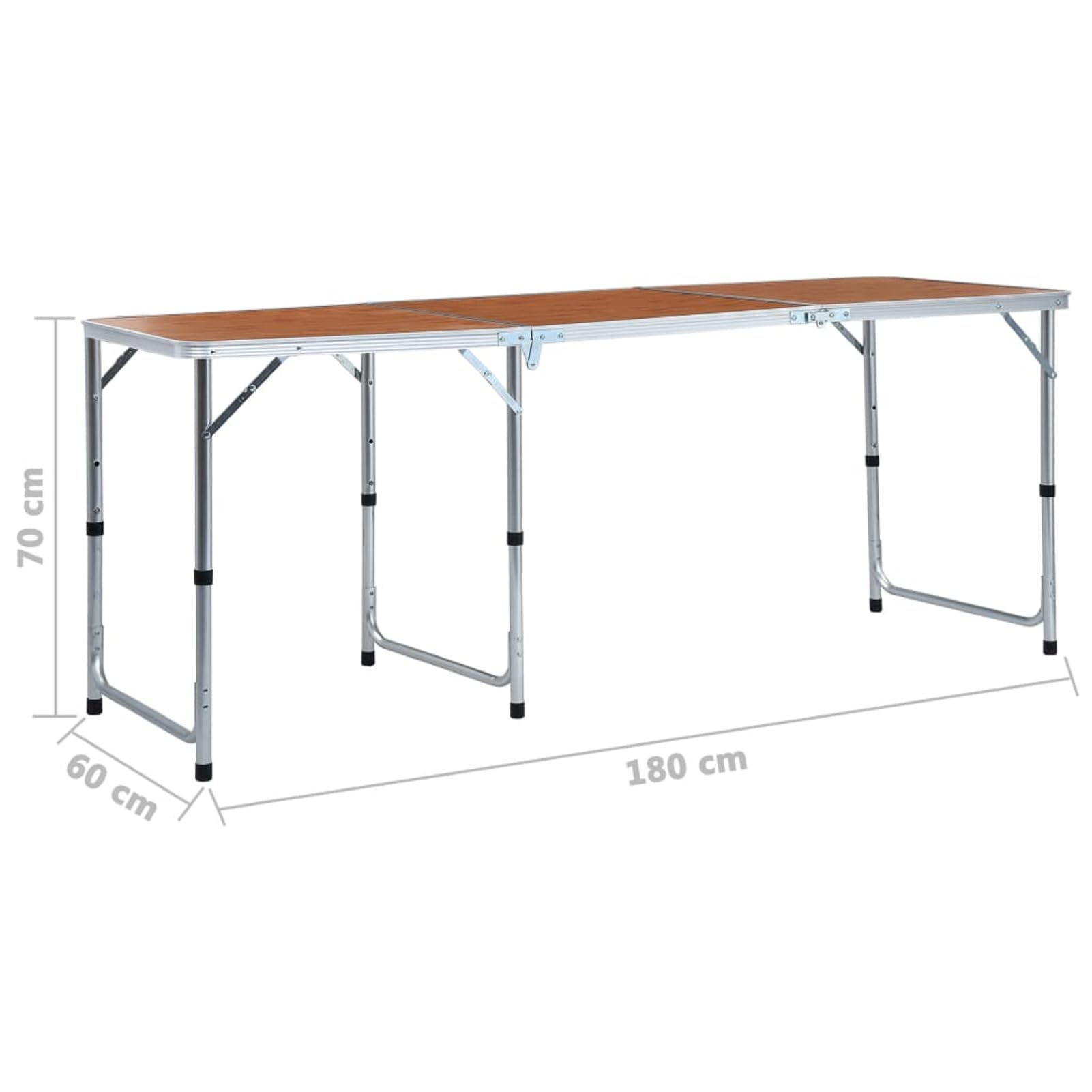 Homgoday Stół zewnętrzny, aluminiowy składany stół kempingowy 180 x 60 cm, stół zewnętrzny, stół jadalny, stół kuchenny stół zewnętrzny