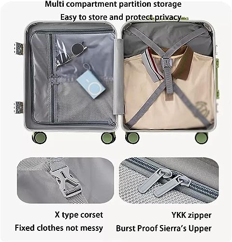Carry-on Suitcase Luggage Suitcases with Charging Port Luggage Expandable Combination Lock Luggage Carry-on Suitcases Carry On Luggages,White-20inch (Yellow 22inch)3