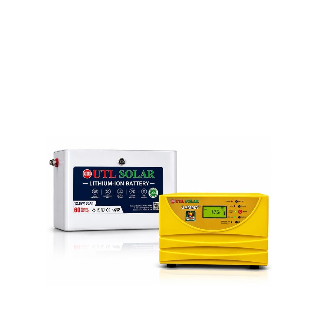 Inverter Battery Combo — UTL Gamma+ 1650 rMPPT Inverter + 12.8V/100Ah Lithium Battery | 1400VA/12V Off-Grid Solar PCU (Voc 30V–53V)-image-11