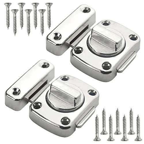 XINMEIWEN Paquete de 2 cierres de puerta de perno giratorio para puerta de seguridad, cerradura de puerta giratoria, cerradura de puerta (cepillado) Cover