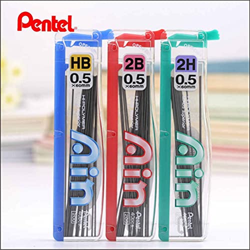 Pentel Hi-Polymer Ain Minas Grafite, Cinza, 0.5 mm HB, 1 Unidade