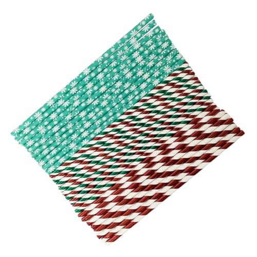 Pitillos de papel navideños Luxshiny 150 piezas miniatura 1