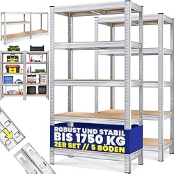 Estanterias Metalicas Modulares Baratas Deuba Set 2X Estanterías Metálicas 180x90x40cm 875kg Estantería para Cargas Pesadas 5 Estantes Taller
