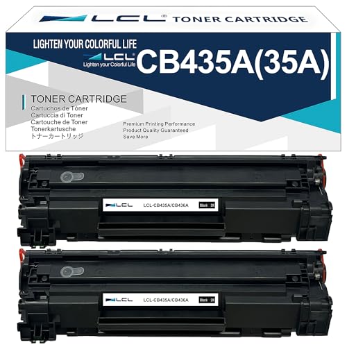 LCL Cartucho de Tóner Compatible 35A CB435A 2000Pages High Yield (2Negro) Reemplazo para HP LaserJet P1005 P1006 P1007 P1008 P1009 Printer