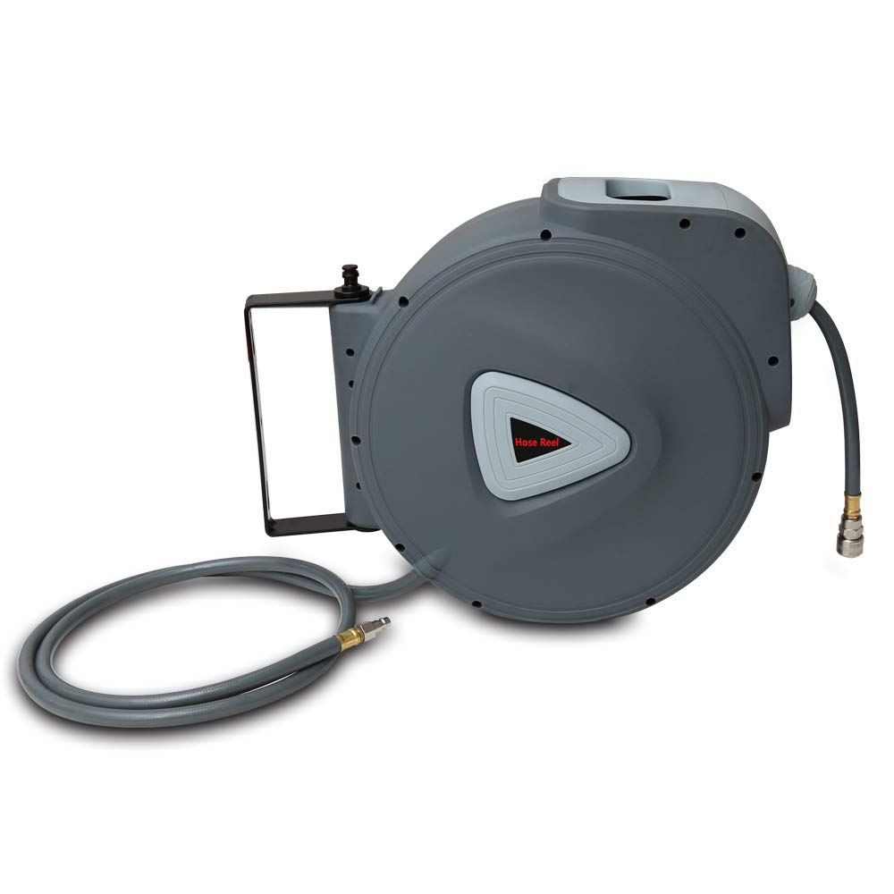 Sonnewelt 30 m bęben do węża pneumatycznego, automatyczne zwijanie, szybkozłączka 1/4", sprężarka, zwijacz węża, bęben do węża sprężonego powietrza z uchwytem ściennym