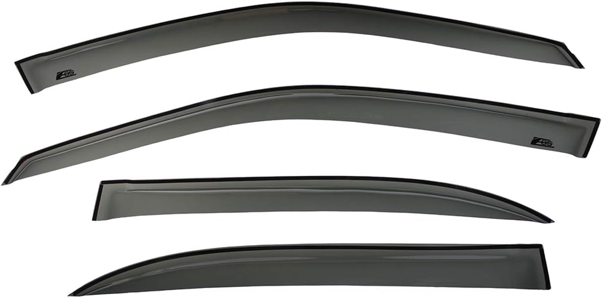 Replacement for 2001-2005 Honda Civic Sedan | EOS Visors JDM Tape-On Smoke Tinted Side Window Visors Rain Guard Deflectors DWV-HC0105-4DR-OE