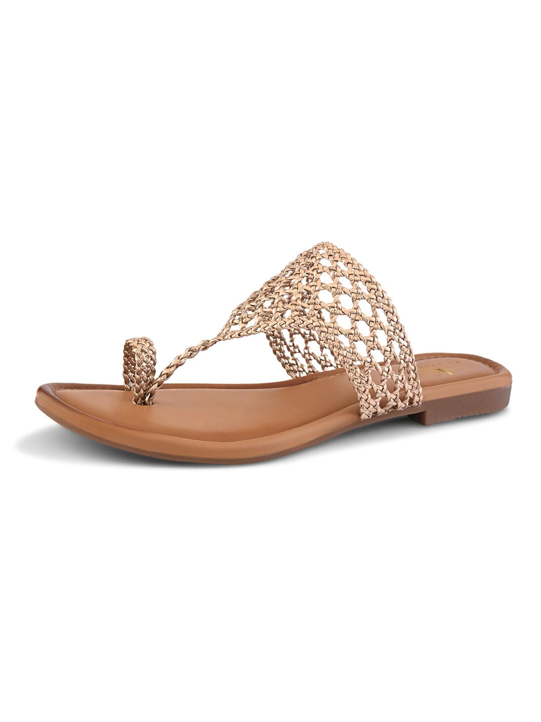 Women's Braided Toe-Ring Flats | Handwoven Strap Design | Comfortable Casual Slip-On Sandals for Women & Girls-image-4