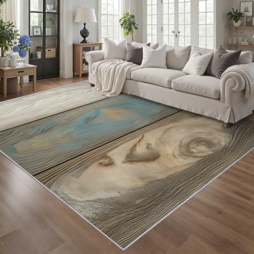 Tapis panneau en bois rustique doux de qualité pour séjour et bureau