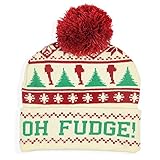 A Christmas Story Oh Fudge Leg Lamp Tree Far Isle Design Cuffed Adult Pom Beanie Multicolored
