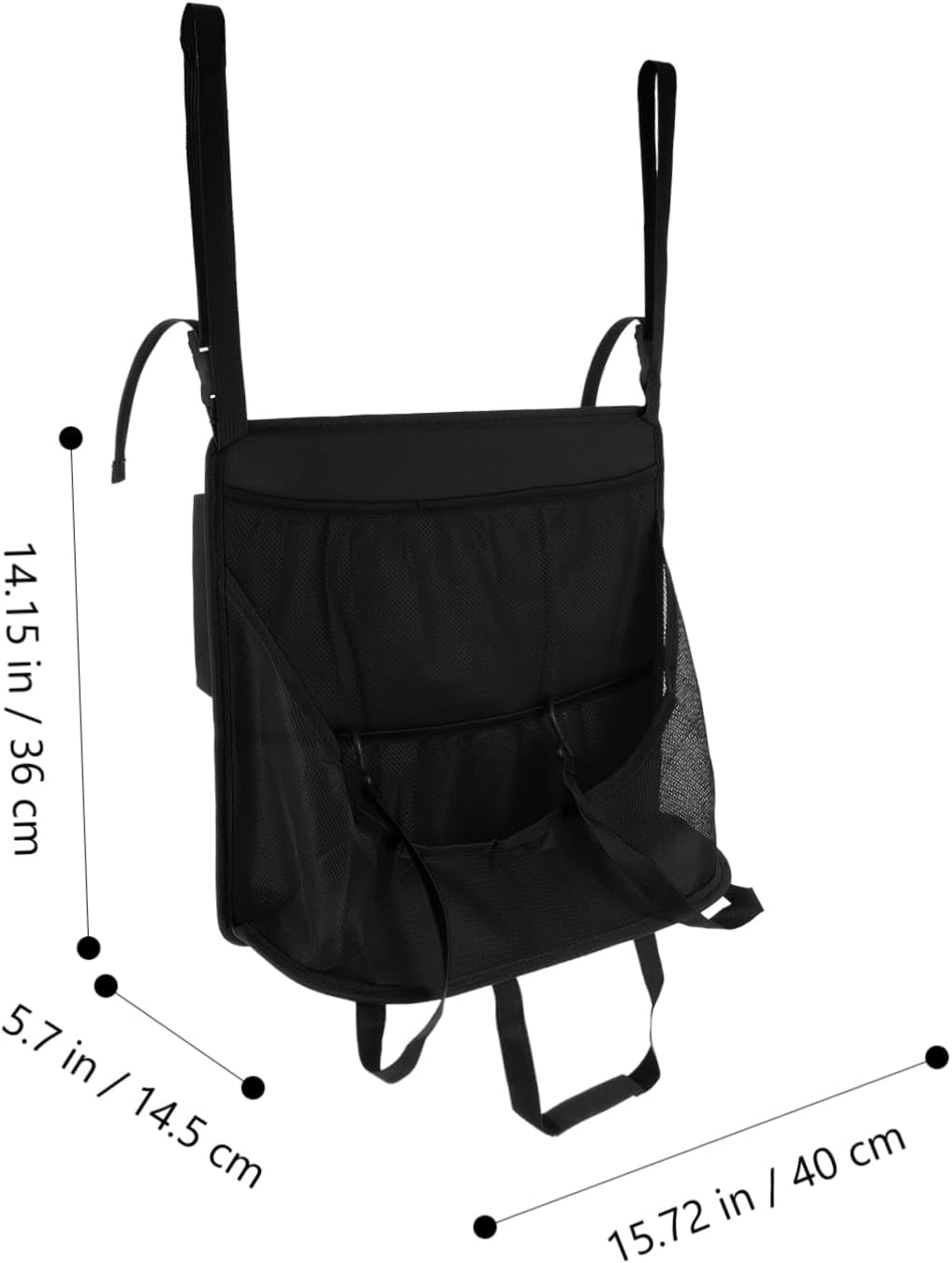 1pc Car Seat Storage Separation Net Organizer Multi-pocket Backseat Car Storage Bag for Toys Travel Accessories and More Easy to Install Upgrade Classic Black Design