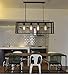 Modeen 4 Luces Retro Hierro Industrial Araña de metal Rectangular Diamante Hueco...