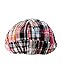 NYFASHION101 Men's Multicolor Plaid Patchwork Buttoned Duck Bill Newsboy Ivy Cap, Red