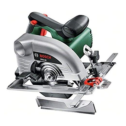 Bosch Home and Garden PKS 40 - Sierra circular (850 W, tope paralelo, hoja de para madera, diametro nominal la sierra: 130 mm, en caja cartón)