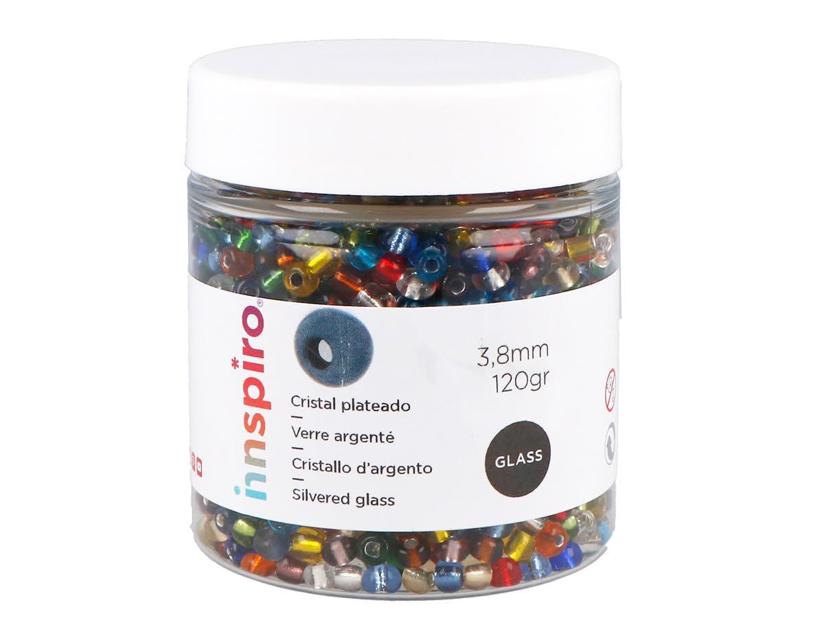 INNSPIRO Silver Round Glass Rock Mix 3.8mm 6/0 120g