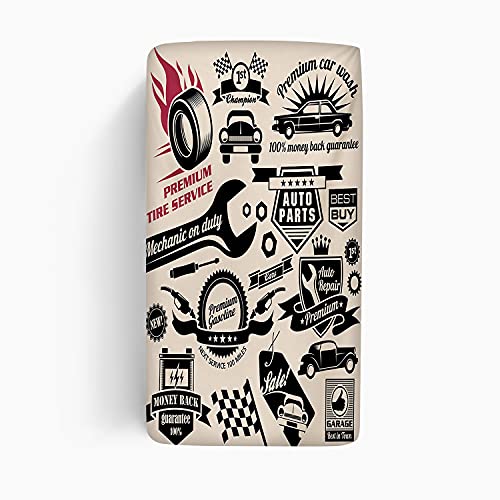 Image of Microfiber Fitted Crib Sheets, Boy Car Print Bedding Cover,Toddler Mattress Ultra-Soft Breathable Sheet,Fits Baby Standard Crib Mattress Sheet 28"x 52"x 8'' Baby Boys Girls