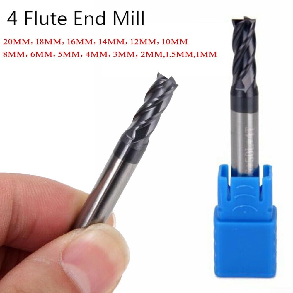 Fraise à 4 dents en carbure solide de qualité supérieure, revêtement AlTiN pour fraisage de précision (10 mm)