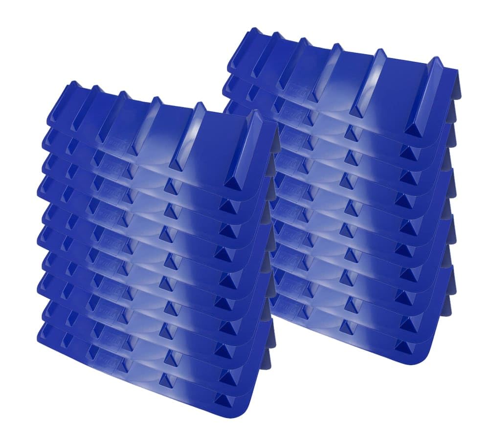 Mytee Products 20 Pack Blue Flatbed Edge Protectors - 8" x 8" x 36" | V Shaped Winch Ratchet Straps Plastic Corner Protector for Flatbed Cargo Load