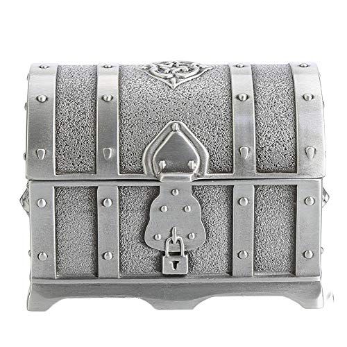 Jinxuny Antike Vintage Schmuckschatulle Schatztruhe, alte antike kleine Pirate Schatztruhe Hochzeit Schmuck Geschenk Box Zink-Legierung Aufbewahrungskoffer Cover