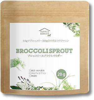 Amazon.co.jp: 【医師が選ぶ最強食材 ブロッコリースプラウトパウダー 20g（50回分）150日 スルフォラファン サプリ ダイエット 美容 健康 エイジングケア ブロッコリースプラウト : ドラッグストア