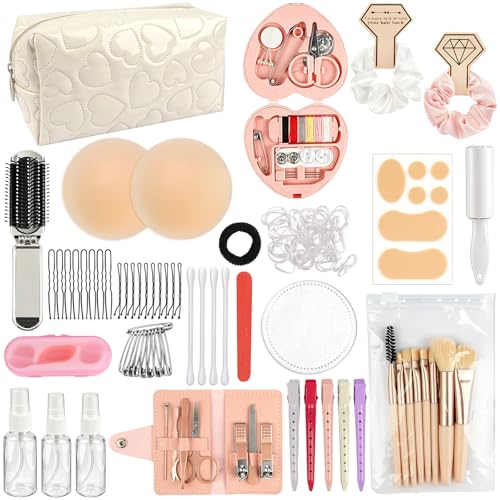 TREWAVE Bridal Emergency Kit for Wedding Day 180+ Pieces Womens Wedding Day Essentials Survival Kit with Makeup Bag Travel Essential Items for Work Daily Use