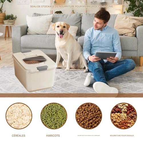 Conteneur pour aliments pour animaux avec tasse à mesurer étanche et compact - 7