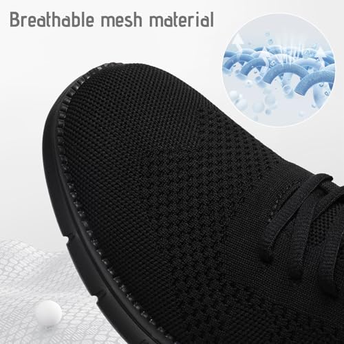 Men's Slip on Walking Shoes Fashion Dress Sneakers Business Oxfords Breathable Lightweight Loafers Tennis for Driving Walking Skate All_Black 9.52