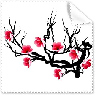 Japan Culture Red Black Sakura Pattern Cleaning Cloth Phone Screen Glasses Cleaner 5pcs