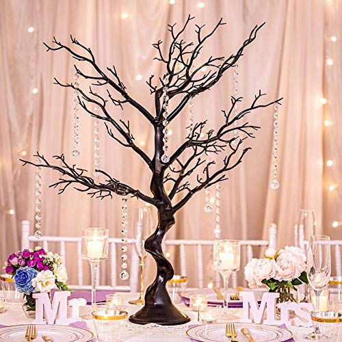Sziqiqi Resin Artificial Tree For Tree Centerpiece, Home Decoration, Wedding Centerpiece, Creative Ornaments Display 30 Inches (30 Inch X 2, Black) #TOP5