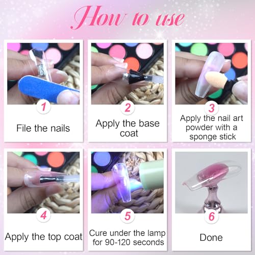 Image of 40 Colors Nail Pigment Powder Palette, Ombre Color Pigment Powder for Nails, Professional Nail Supplies Manicure DIY Accessories for Beginners Home, A