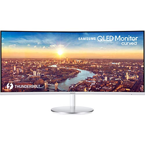 Samsung C34J791WTU, Ecran PC Incurvé, Dalle VA 34'', Résolution Ultra Wide QHD (3440 x 1440), ThunderBolt 3, 100 Hz , 4ms, AMD FreeSync, Blanc