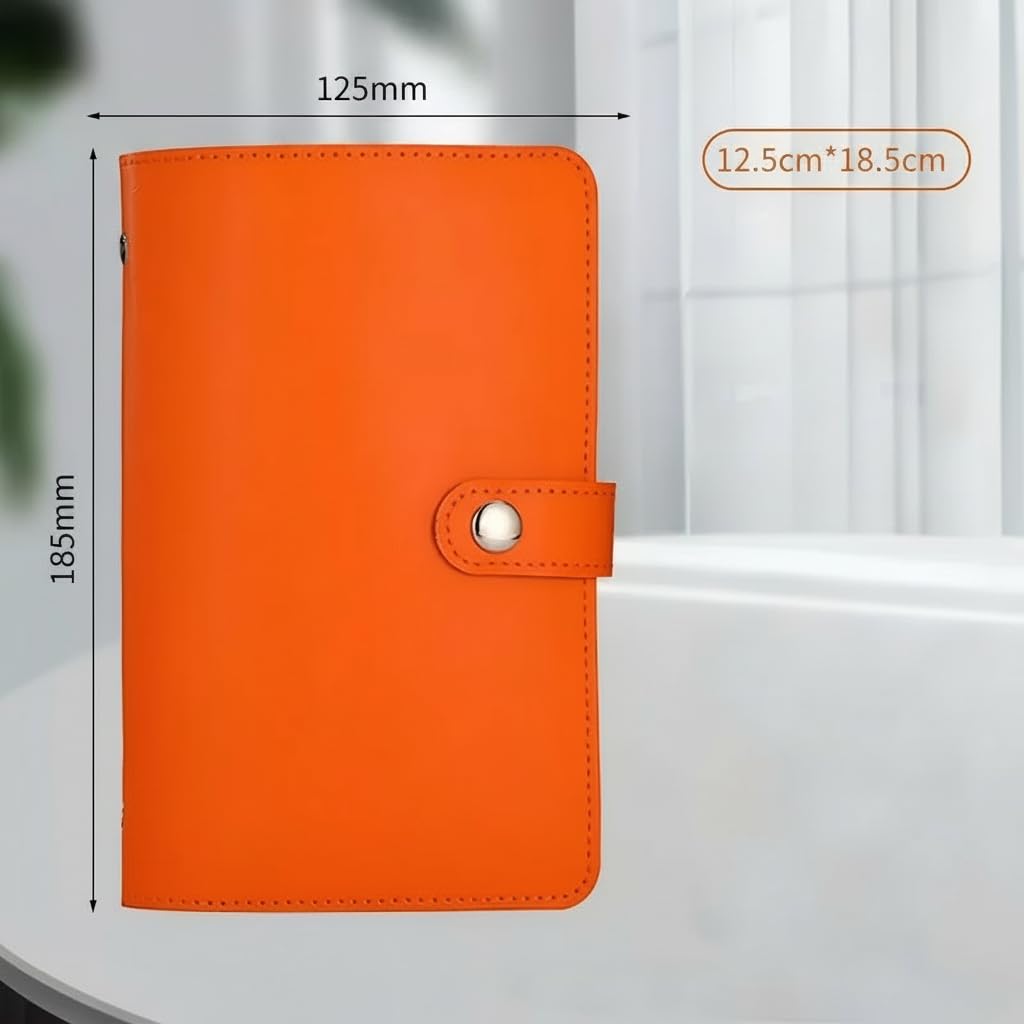 Lot de 100 enveloppes pour défi d'économie d'argent, carnet A5 utilisable des deux côtés, classeur avec boucle magnétique (orange)