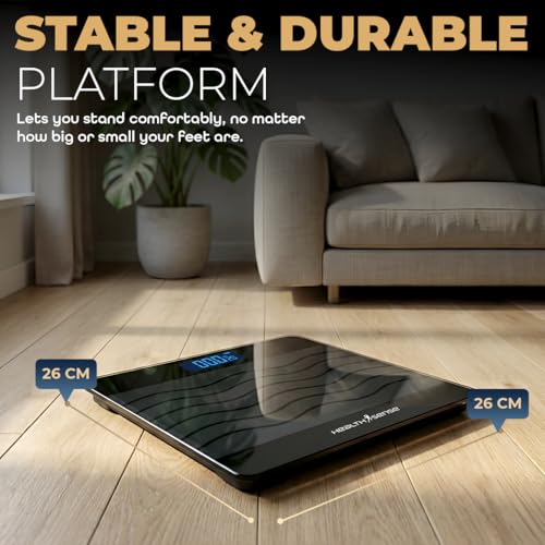Image of HealthSense Weight Machine for Body Weight | Digital Weighing Scale for home with Step-On Technology, Tempered Glass, LCD Display, 180 kg Capacity & 1-Year Warranty | Glass-Top PS 111 Plus