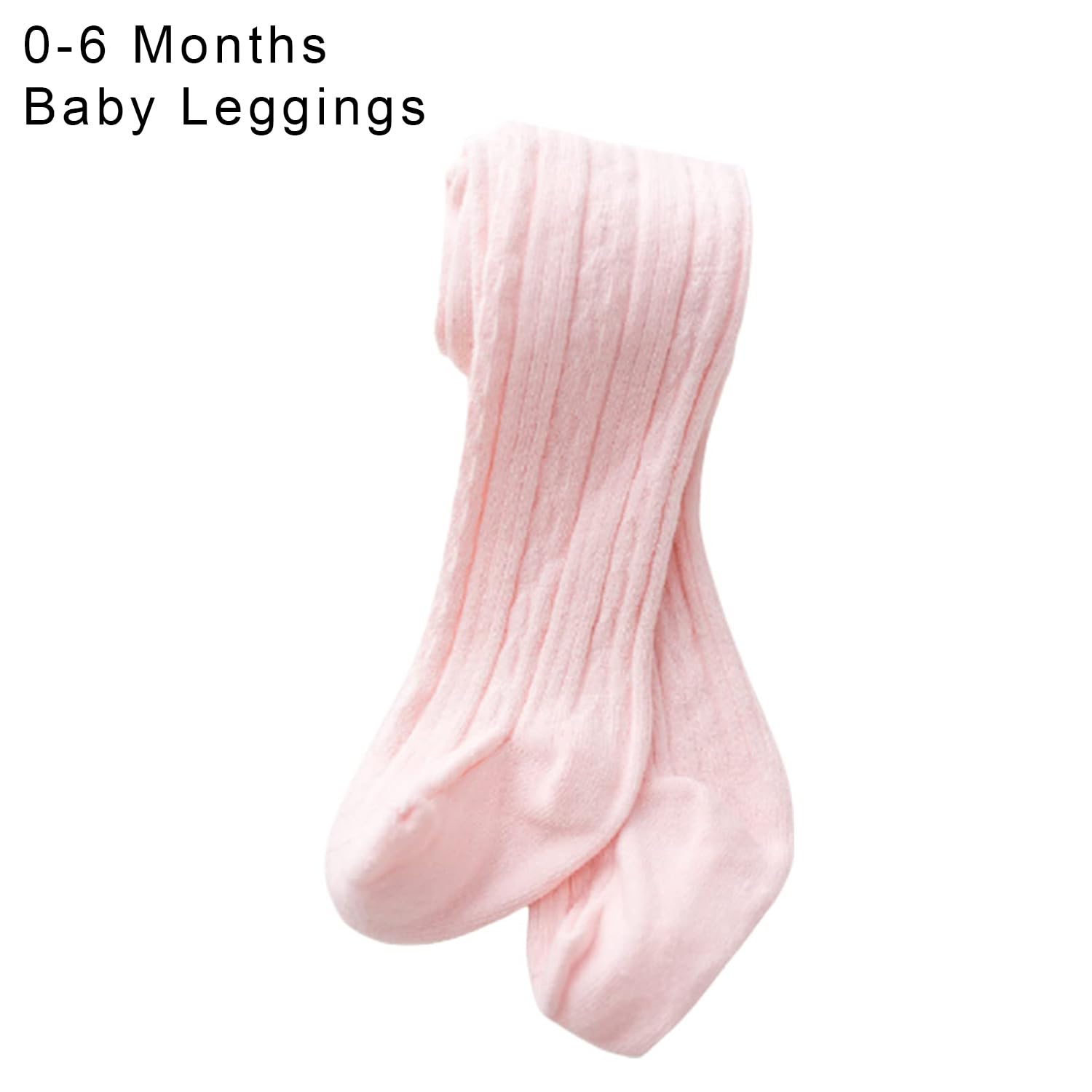 SYGA Baby Tights For Girls Soft Cotton Infant Leggings Toddler Solid Knit Socks Newborn Warm Crochet Pants Stockings - Pink 6-12 Months - Image 5 thumbnail