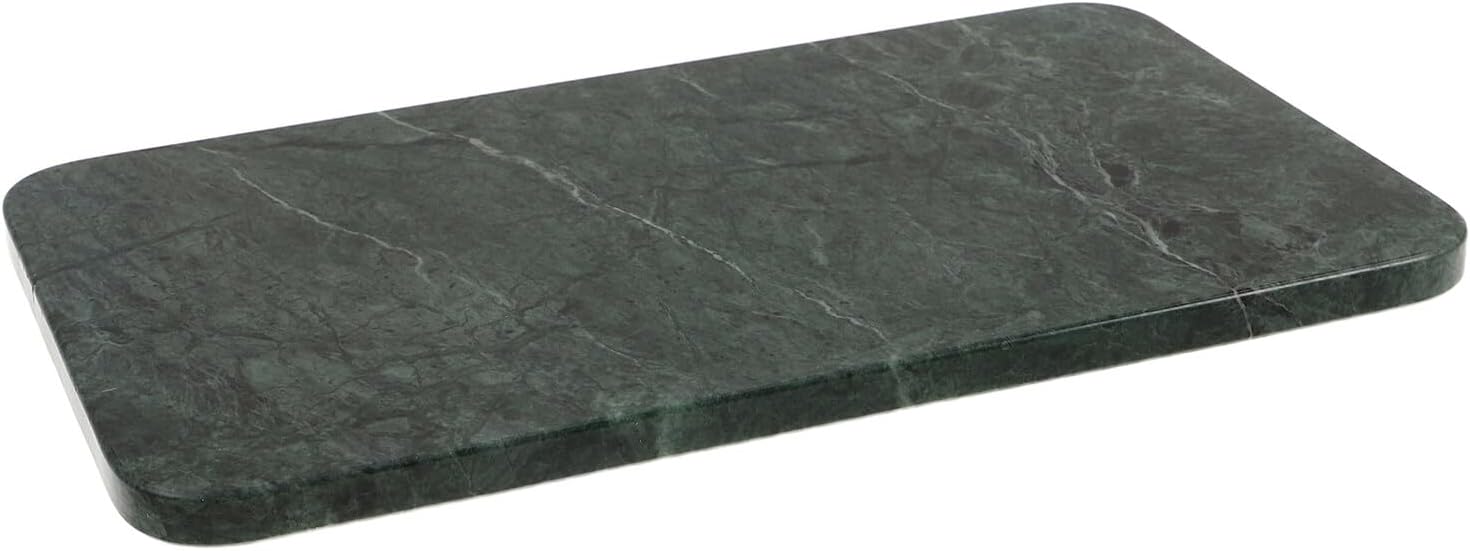 Marble Vanity Tray for Bathroom Countertop 9.8"x5.9" Rectangular Gray-White Rounded Edge Natural Organizer Plate for Skincare and Soap Storage