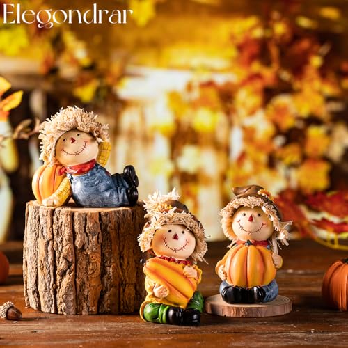 Elegondrar Thanksgiving Scarecrow Decorations, Hand-Painted Centerpiece Mantle Table Decor for Harvest Day, Autumn Decor for Living Room Dining Room Bedroom - Image 5